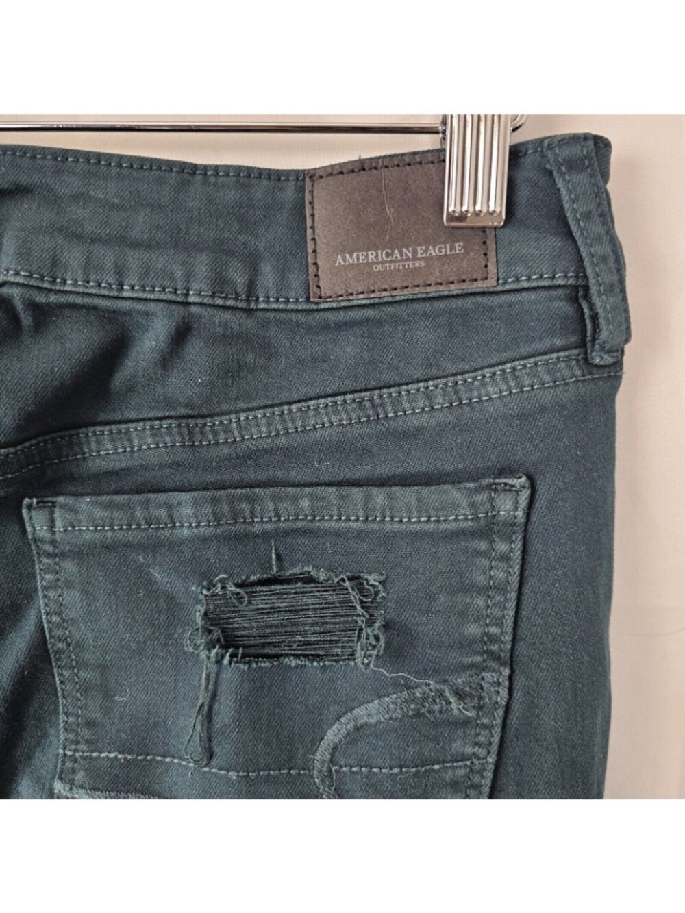 American Eagle Jegging Jeans Womens Size 4 Green Ne(x)t Level Stretch Hi Rise - Picture 11 of 12